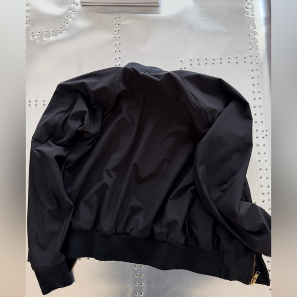 Black Bomber Jacket - women Lightweight Zip-Up - Picture 2 of 3